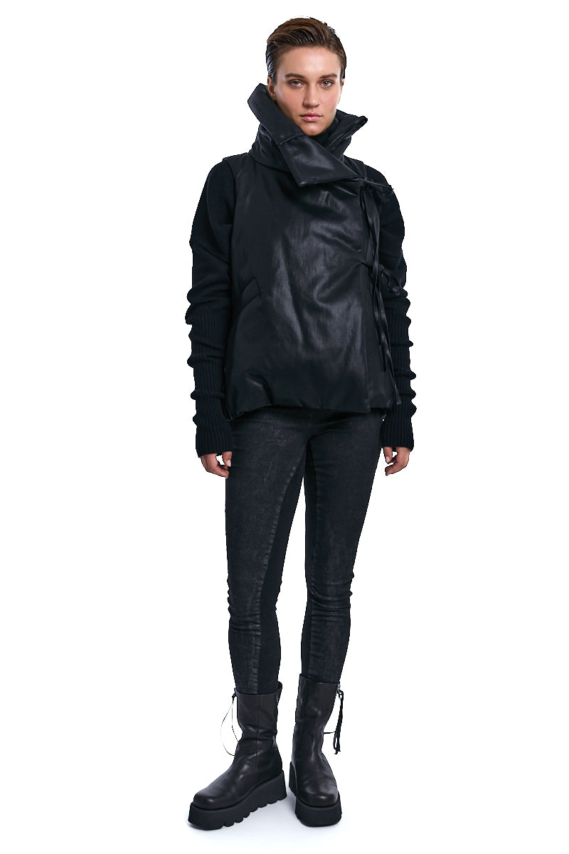 BLACK COATED PADDED VEST