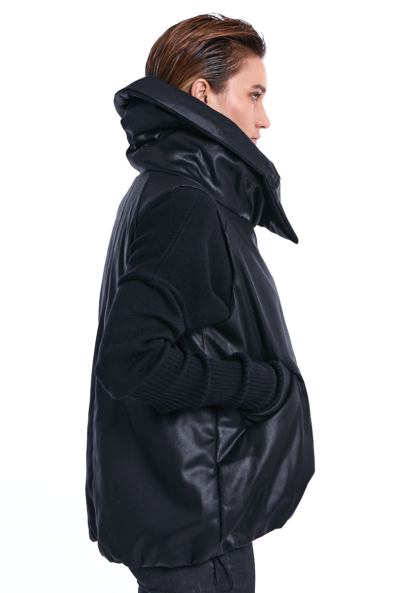 BLACK COATED PADDED VEST