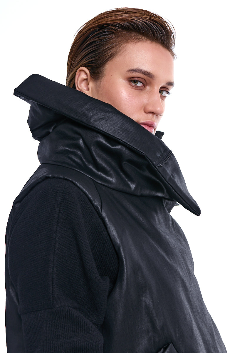 BLACK COATED PADDED VEST