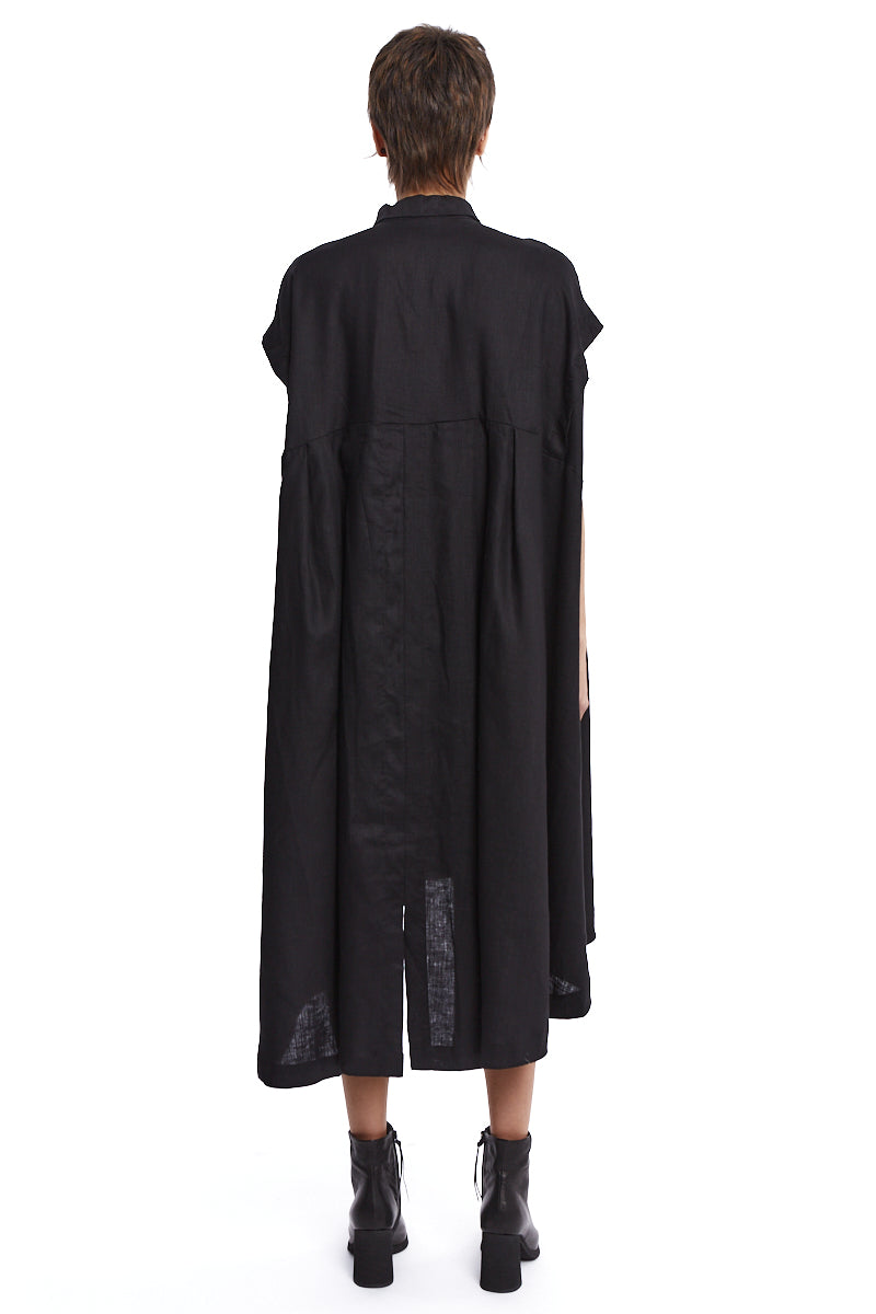 BLACK MAXI SHIRT DRESS