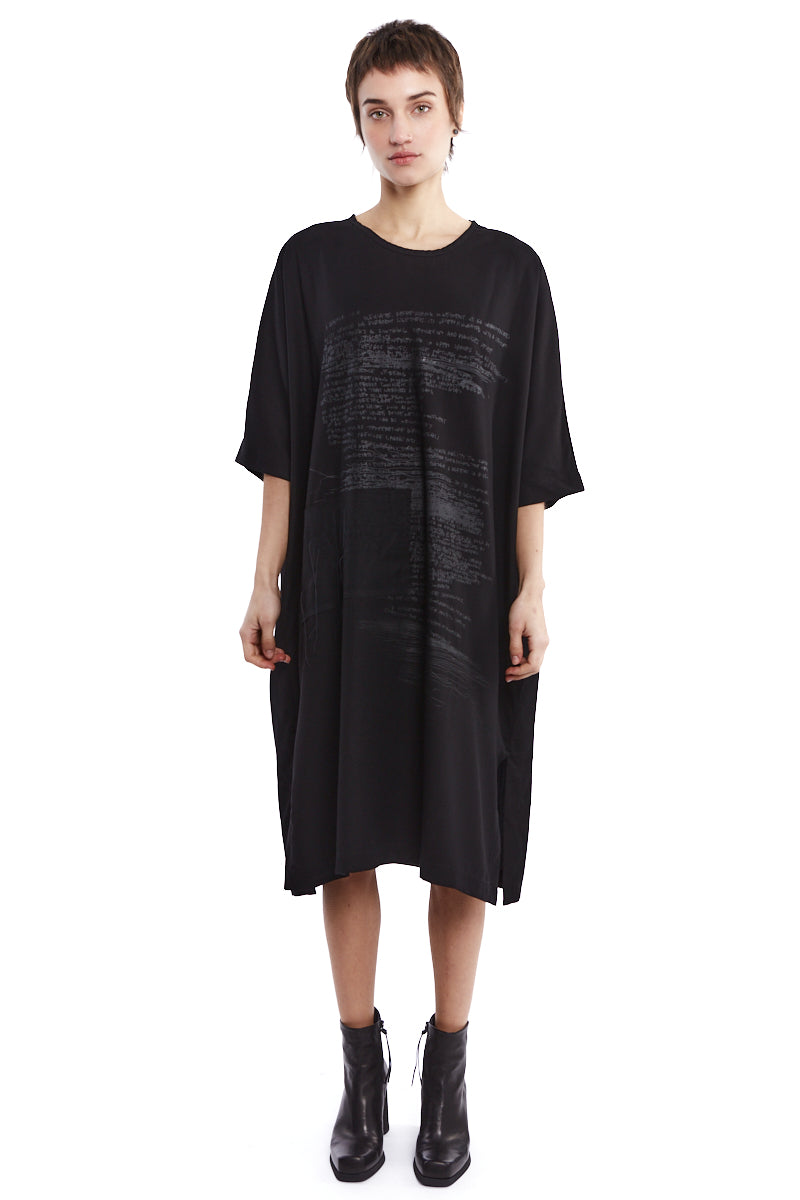 BLACK SOFT TUNIC DRESS