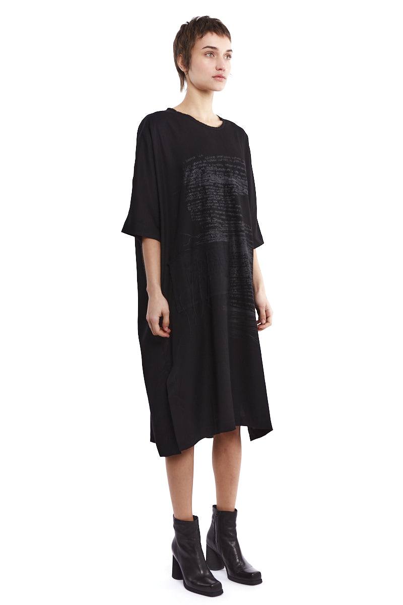 BLACK SOFT TUNIC DRESS
