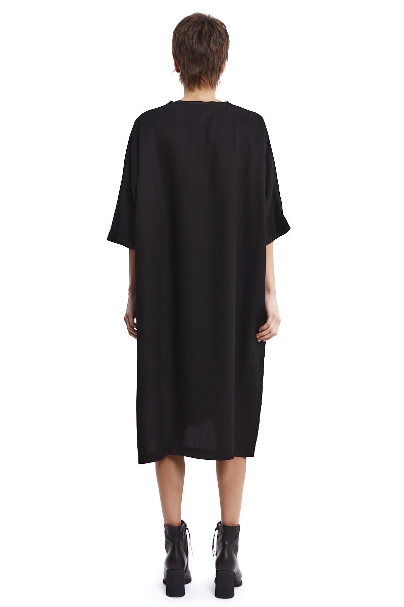 BLACK SOFT TUNIC DRESS