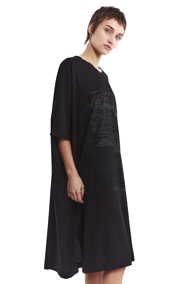 BLACK SOFT TUNIC DRESS