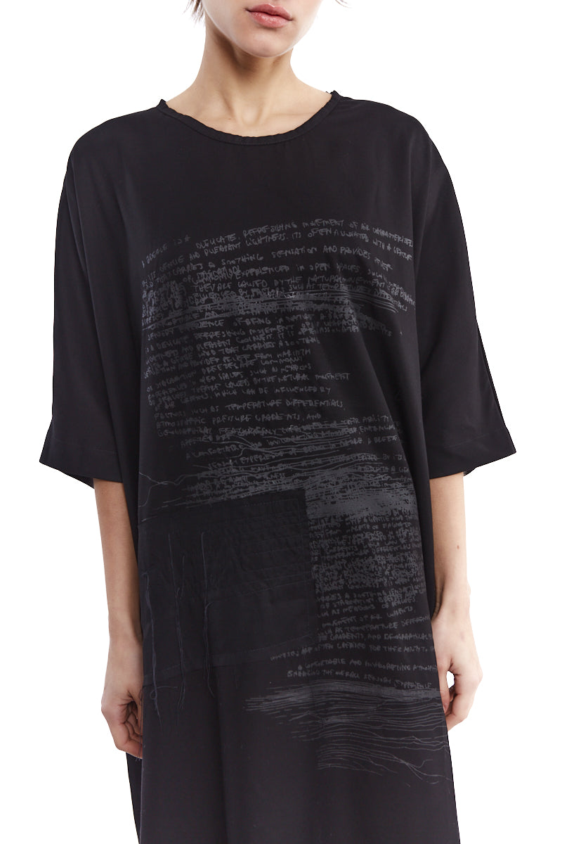 BLACK SOFT TUNIC DRESS