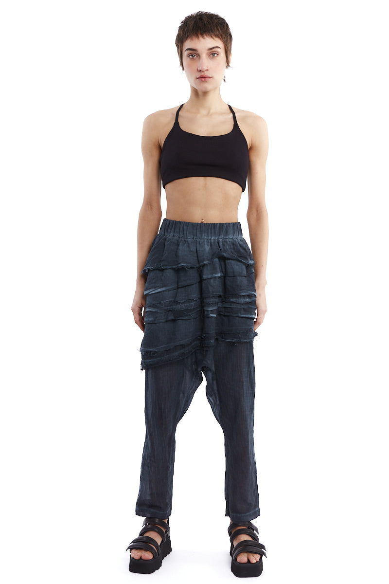 DENIM OLD DYED PANELED PANTS
