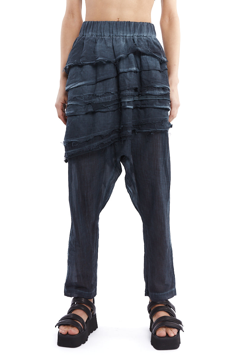 DENIM OLD DYED PANELED PANTS