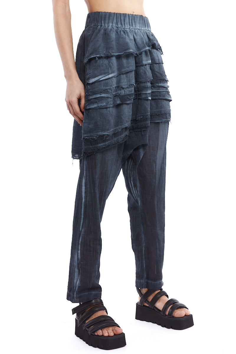 DENIM OLD DYED PANELED PANTS