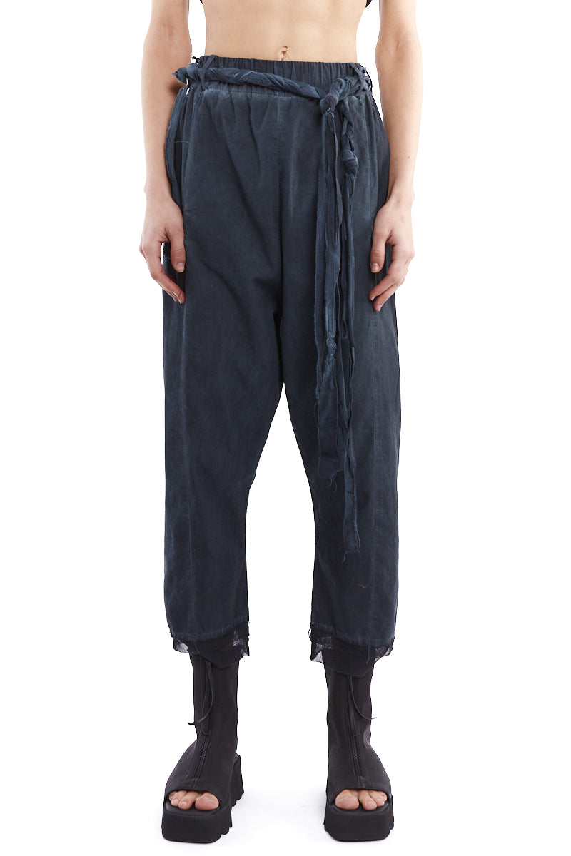 DENIM OLD DYED RAW COTTON PANTS