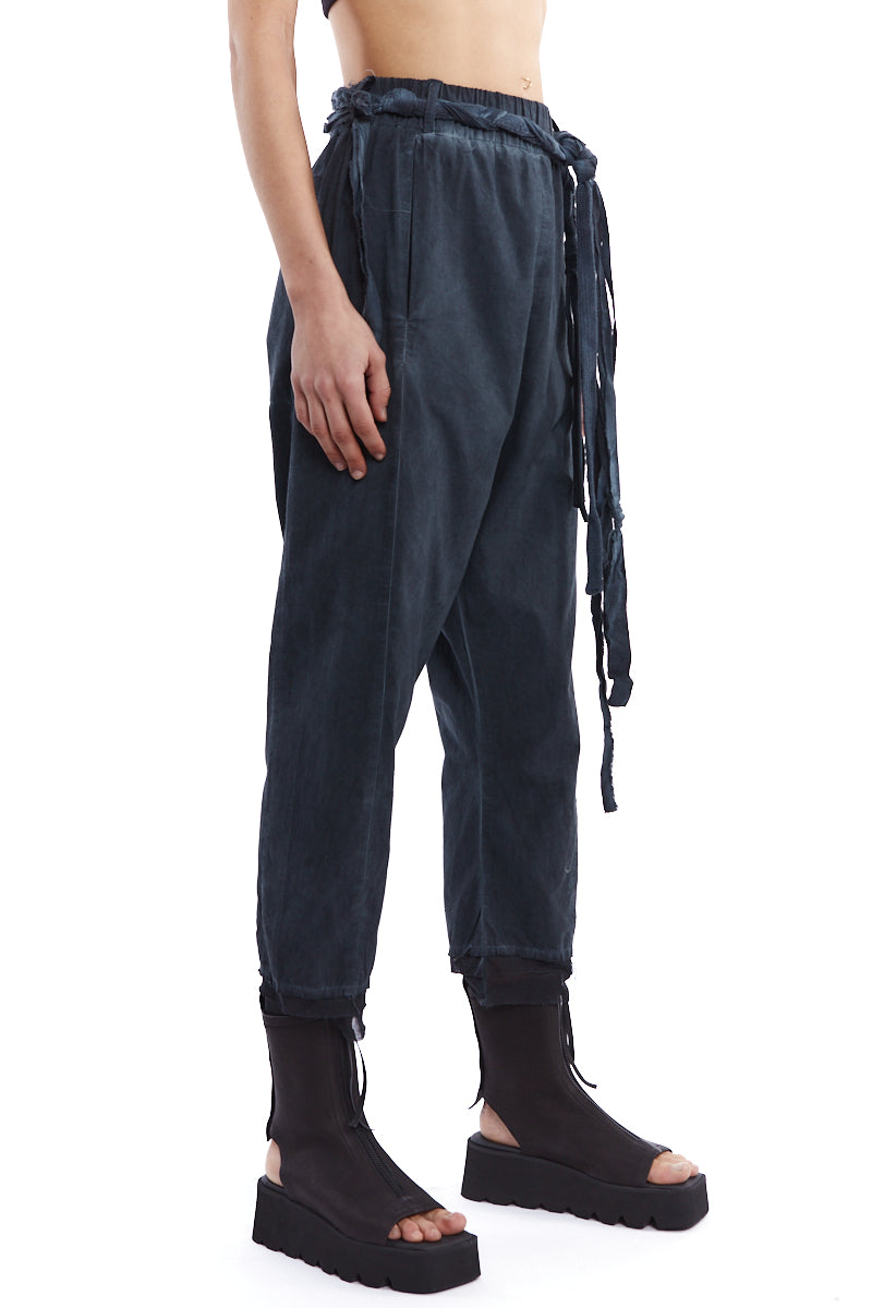 DENIM OLD DYED RAW COTTON PANTS