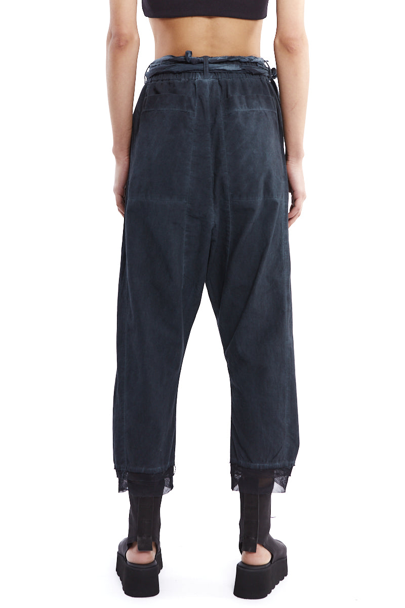 DENIM OLD DYED RAW COTTON PANTS