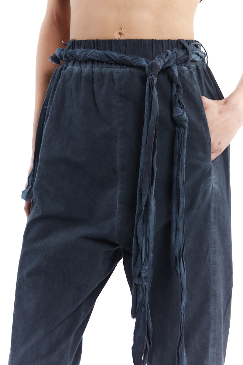 DENIM OLD DYED RAW COTTON PANTS