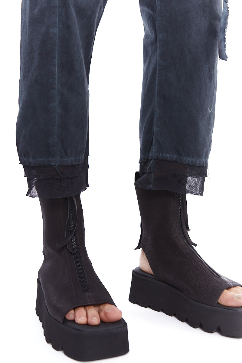 DENIM OLD DYED RAW COTTON PANTS