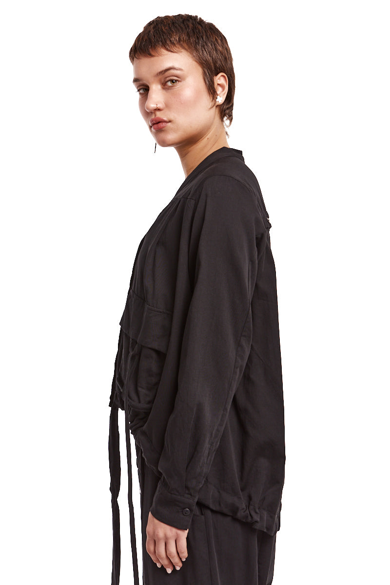 BLACK BLOUSE CARDIGAN