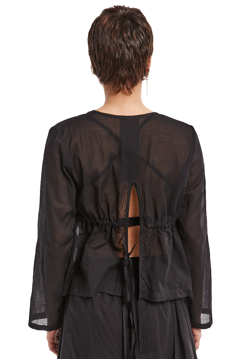 BLACK LIGHTWEIGHT SHORT CARDIGAN