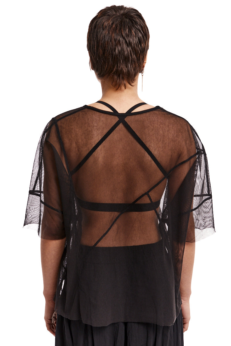 BLACK SOFT MESH TOP