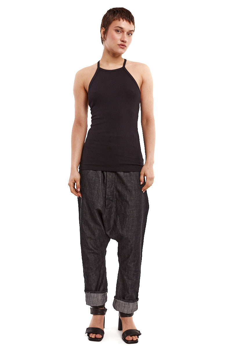 STRETCH RIBBED JERSEY TOP