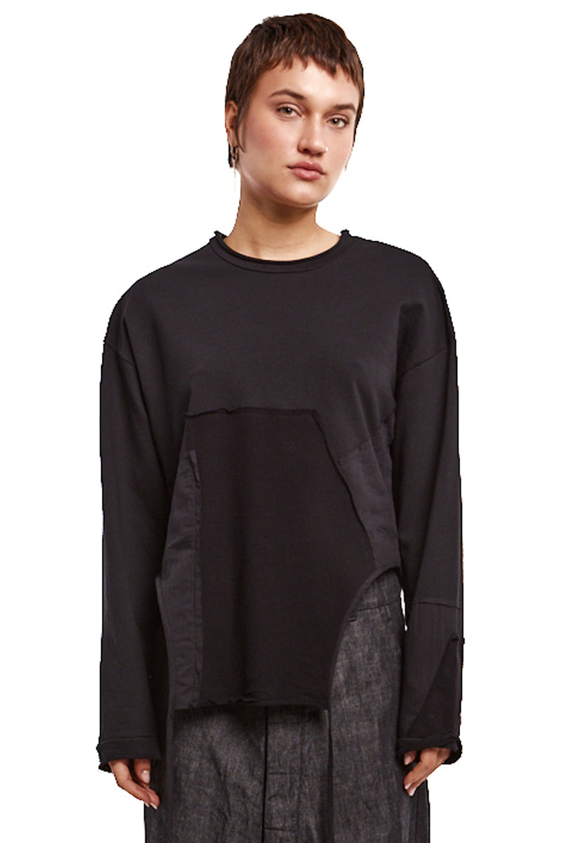 BLACK ASYMMETRIC JUMPER