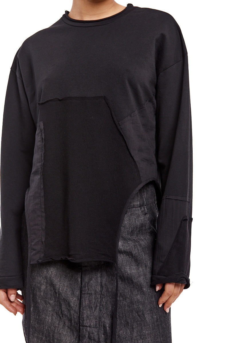 BLACK ASYMMETRIC JUMPER