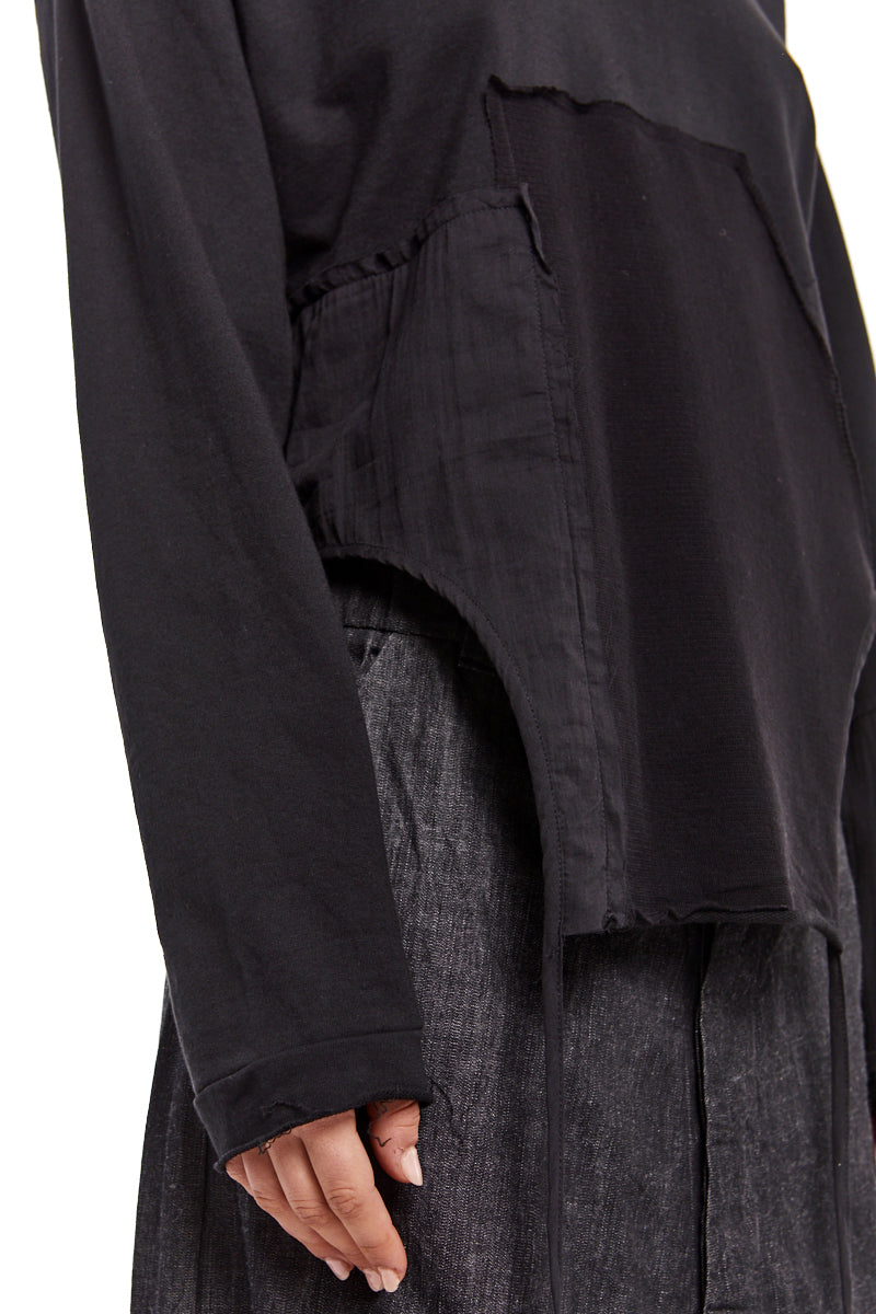 BLACK ASYMMETRIC JUMPER