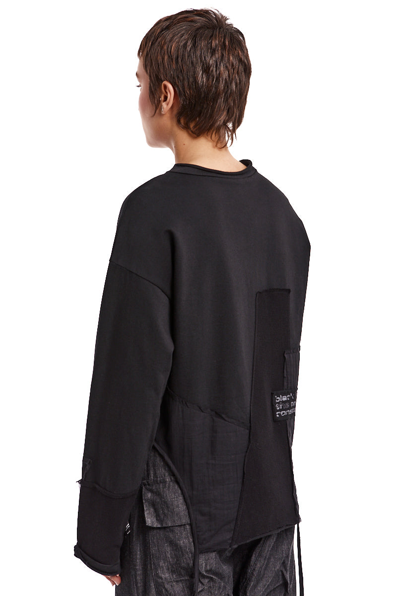 BLACK ASYMMETRIC JUMPER