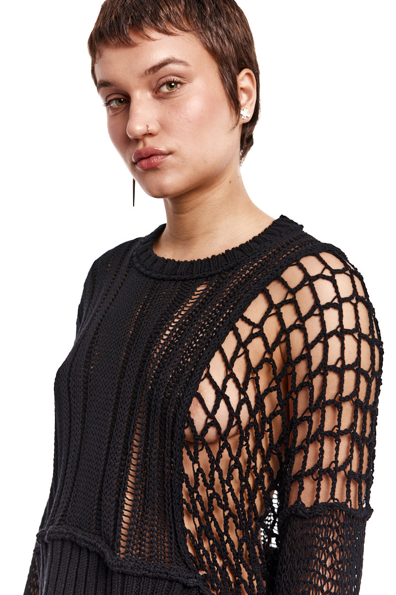 BLACK HAND KNITTED JUMPER