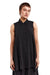 BLACK SLEEVELESS COTTON SHIRT