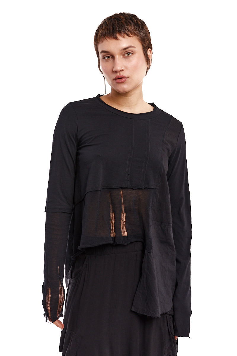 BLACK PATCHWORK TUNIC