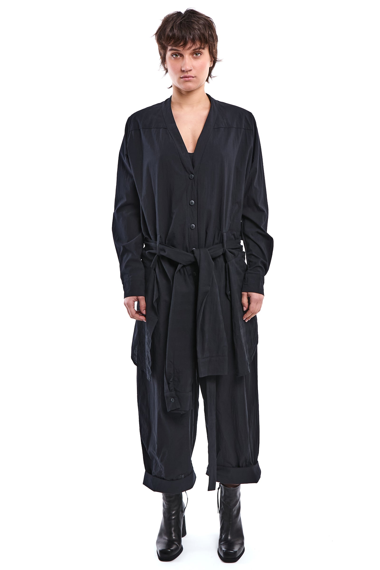 BLACK MODULAR JUMPSUIT