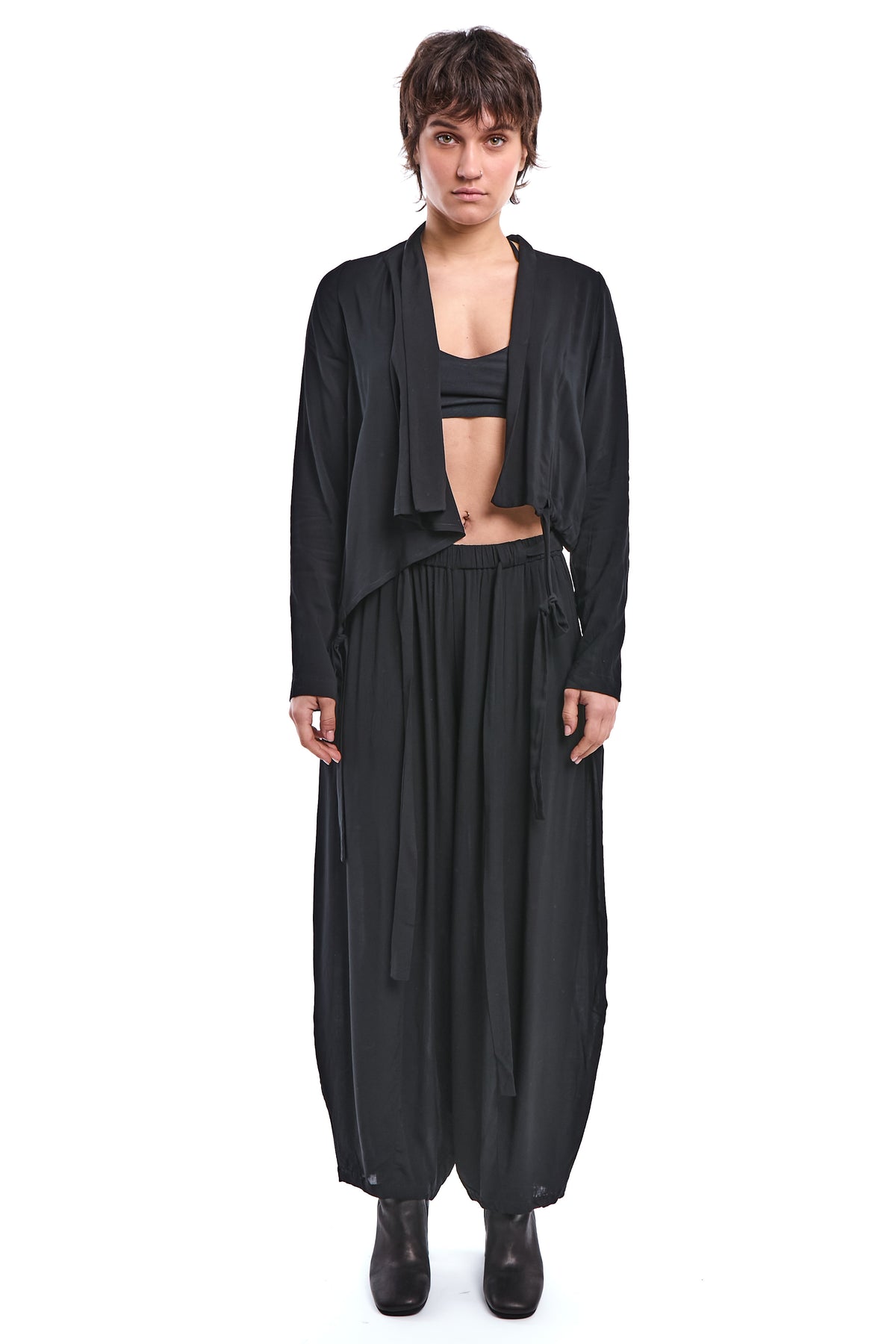 BLACK CINCH ASYMMETRIC BLAZER