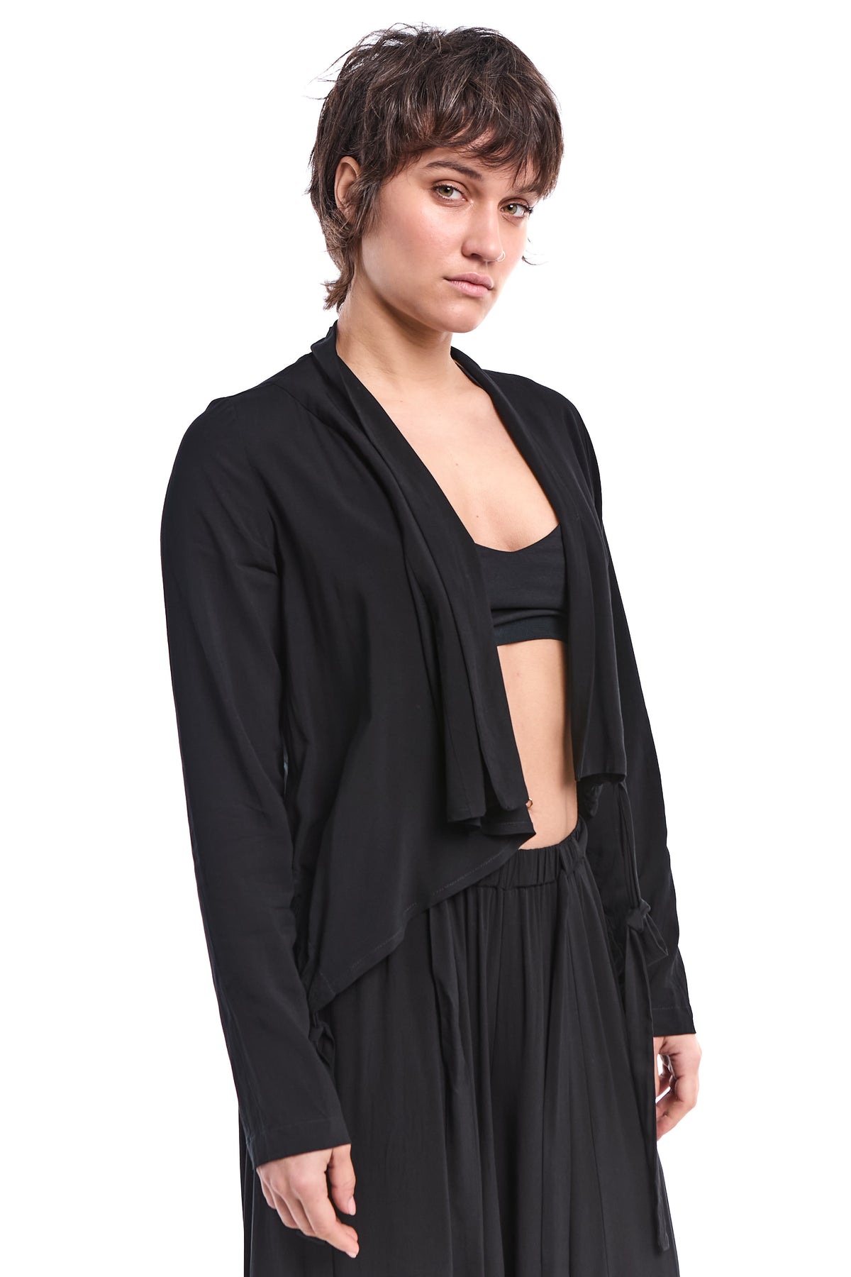 BLACK CINCH ASYMMETRIC BLAZER