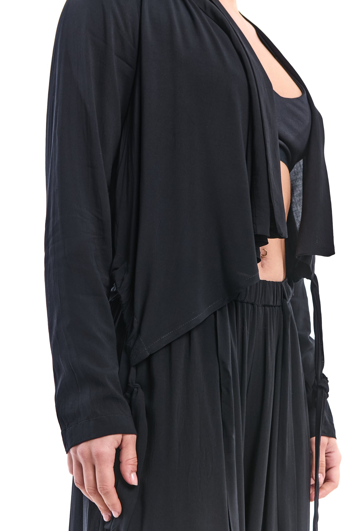 BLACK CINCH ASYMMETRIC BLAZER