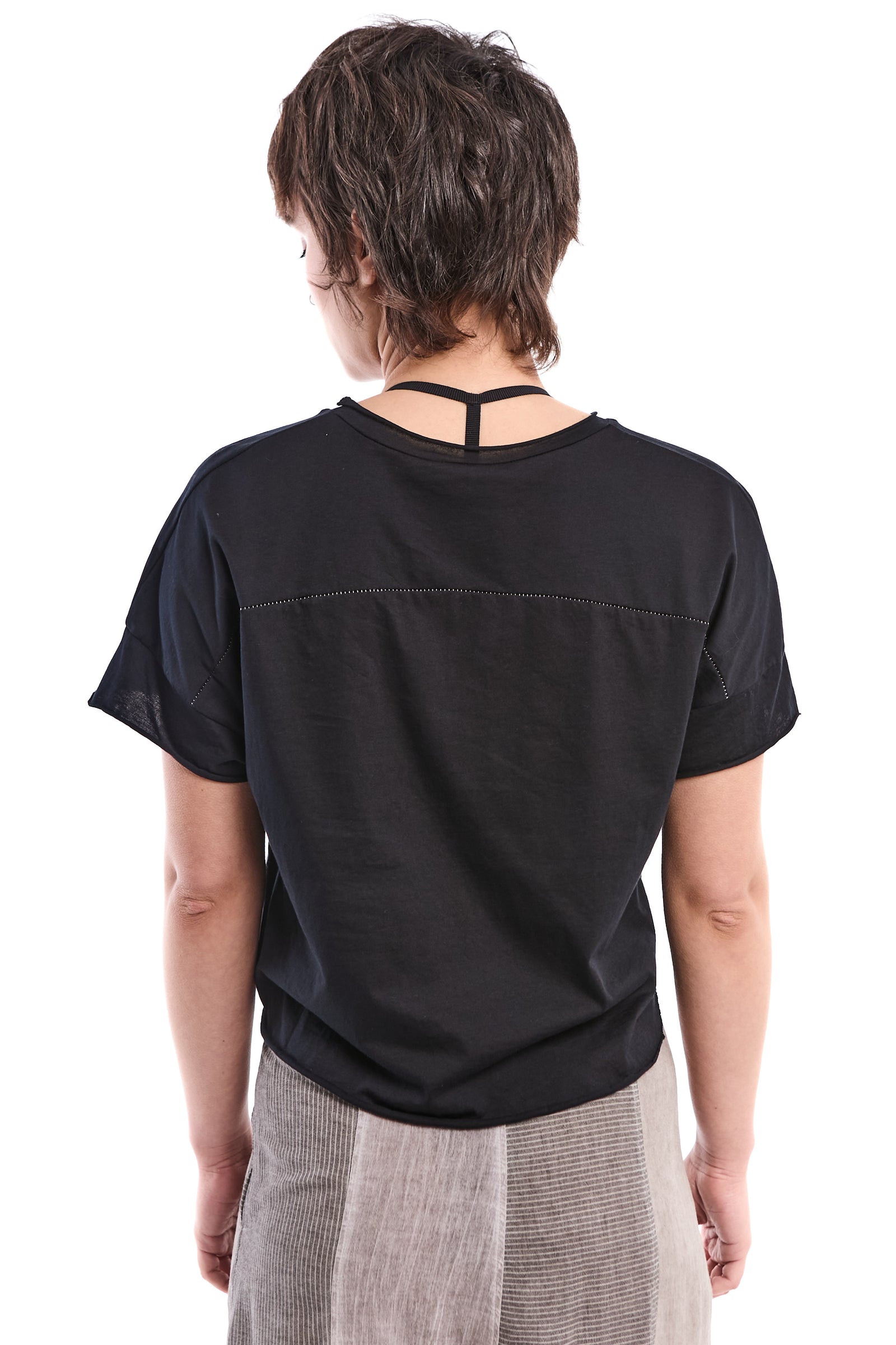 BLACK SOFT JERSEY CROP TOP