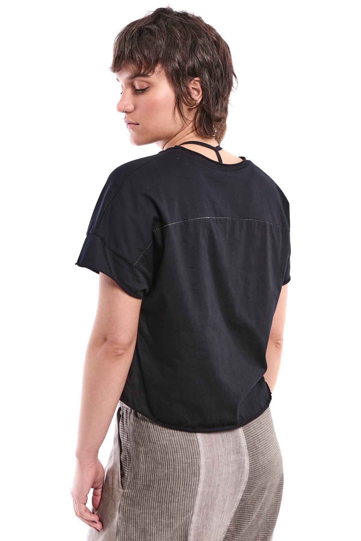 BLACK SOFT JERSEY CROP TOP