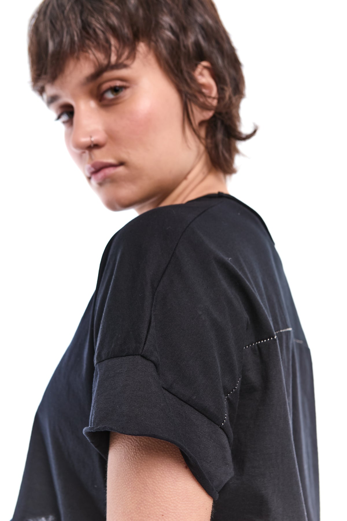 BLACK SOFT JERSEY CROP TOP