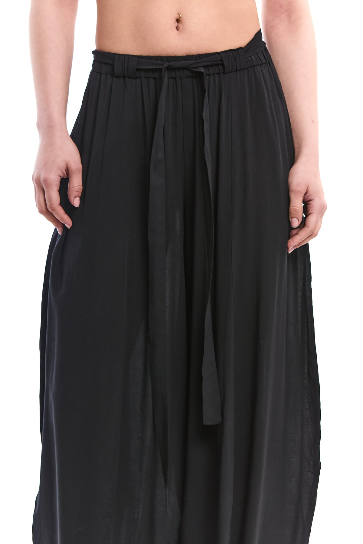 BLACK FLUID SLOUCHY VISCOSE PANTS