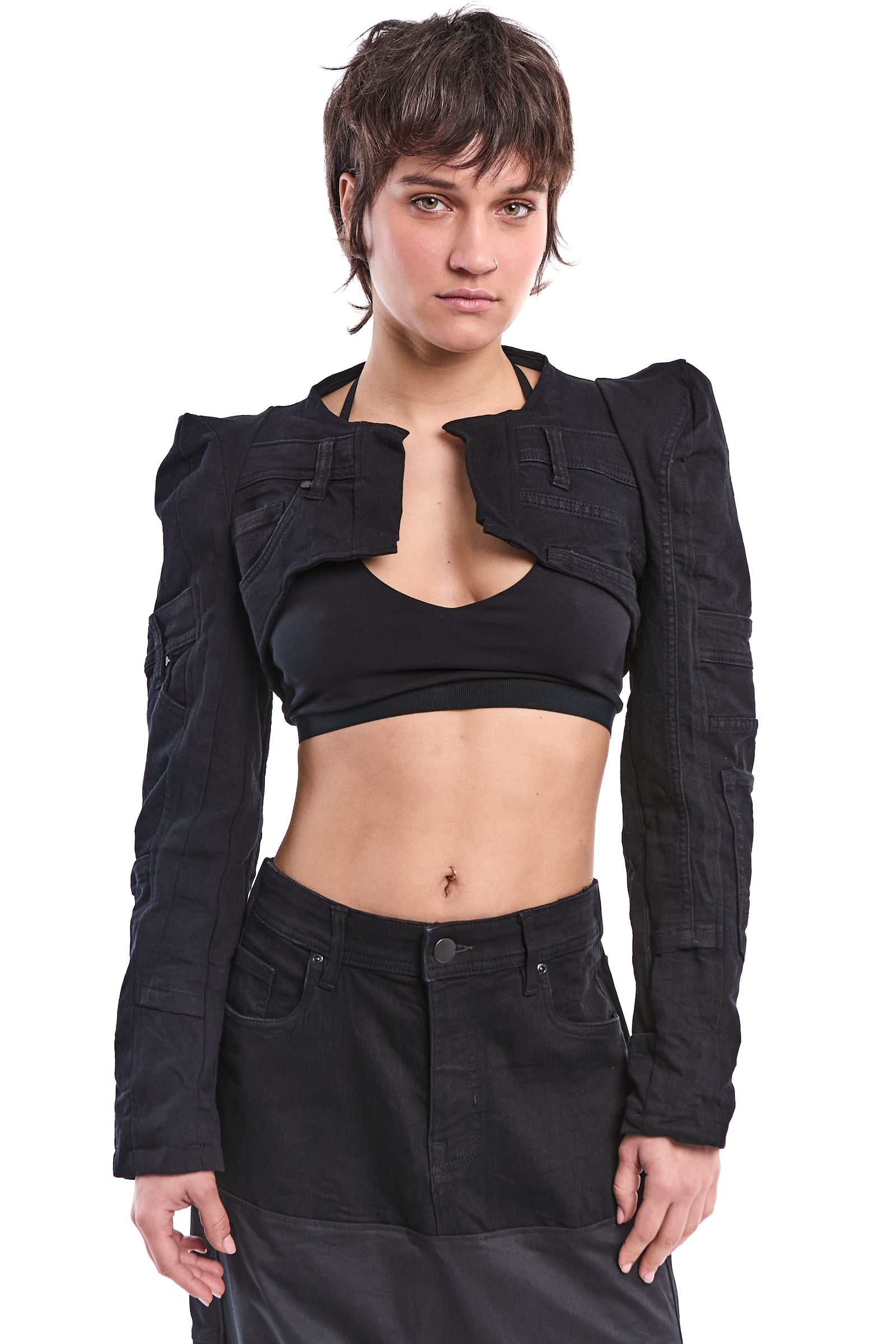 BLACK FRAGMENT RECONSTRUCTED DENIM JACKET