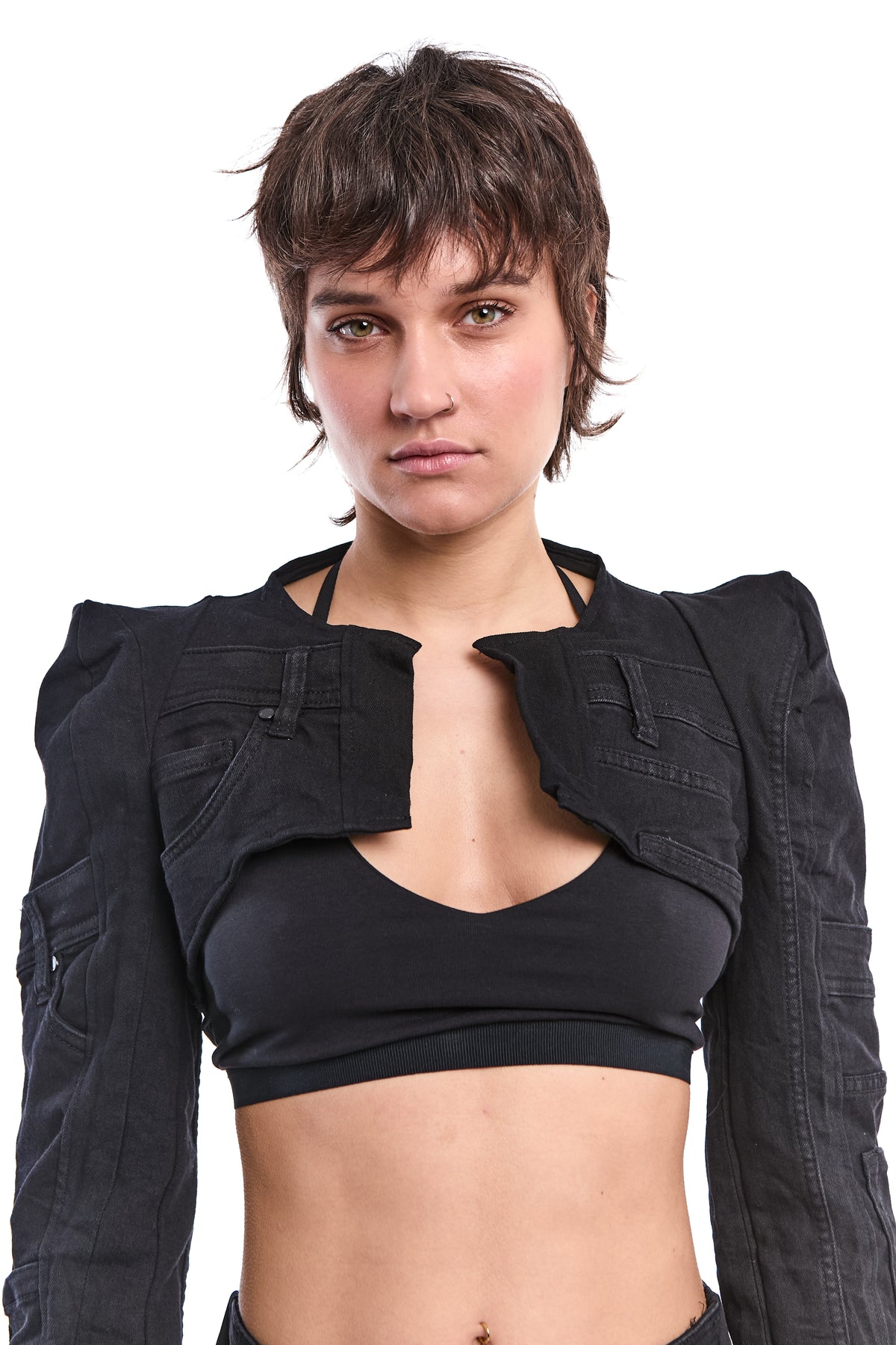BLACK FRAGMENT RECONSTRUCTED DENIM JACKET