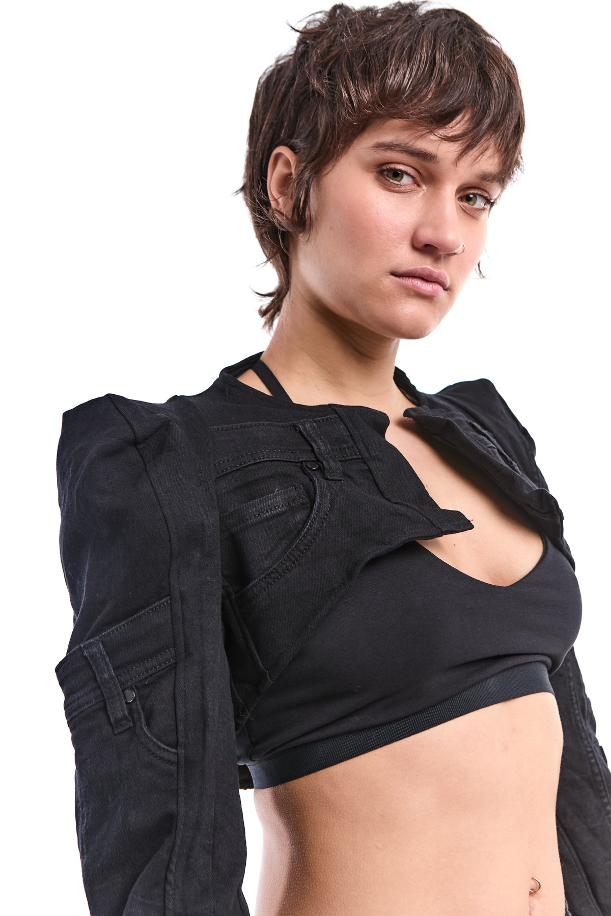 BLACK FRAGMENT RECONSTRUCTED DENIM JACKET