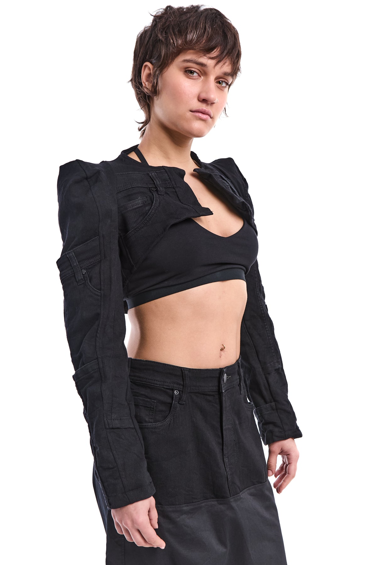 BLACK FRAGMENT RECONSTRUCTED DENIM JACKET