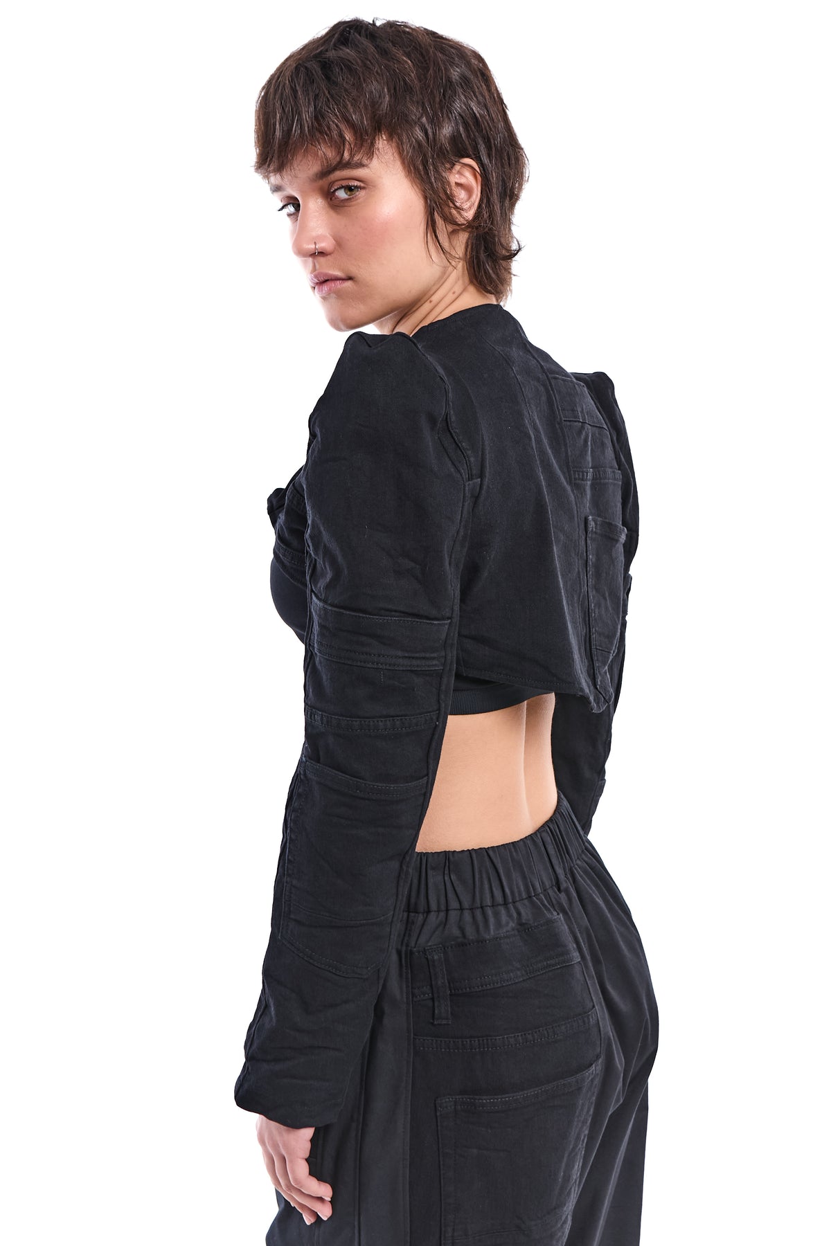 BLACK FRAGMENT RECONSTRUCTED DENIM JACKET