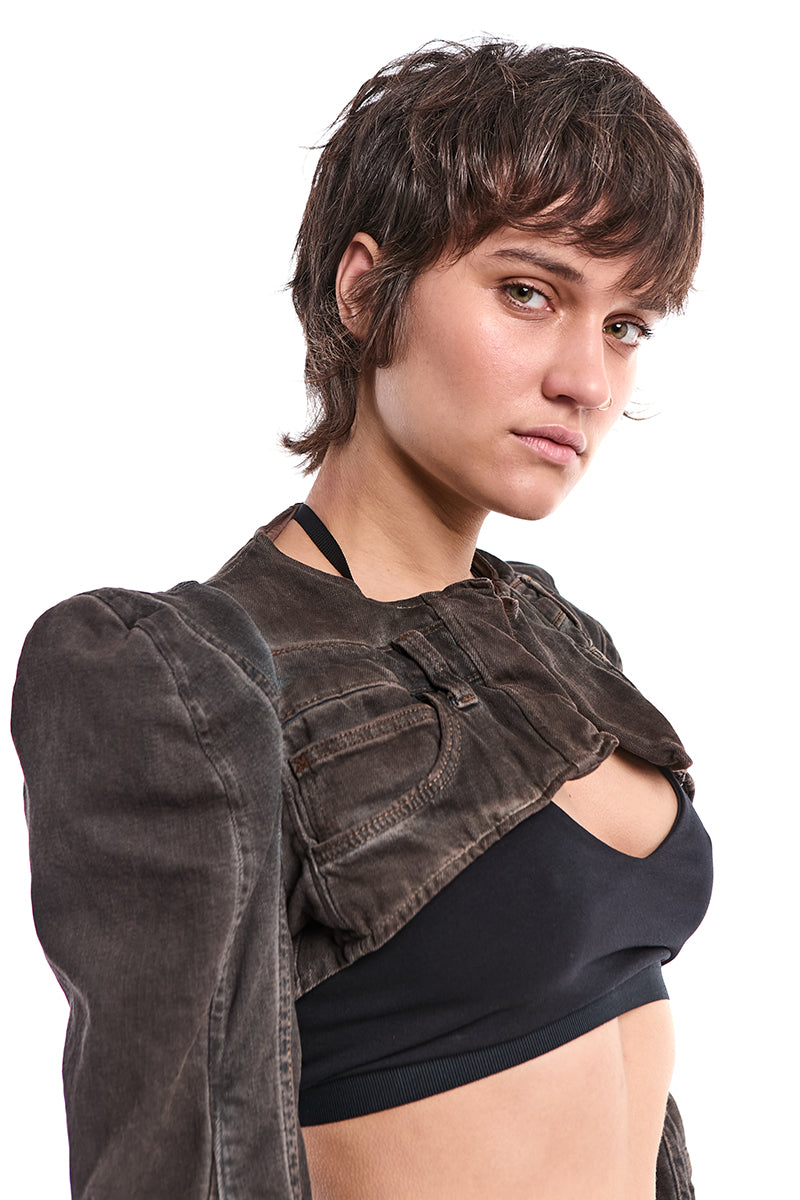 COPPER FRAGMENT RECONSTRUCTED DENIM JACKET