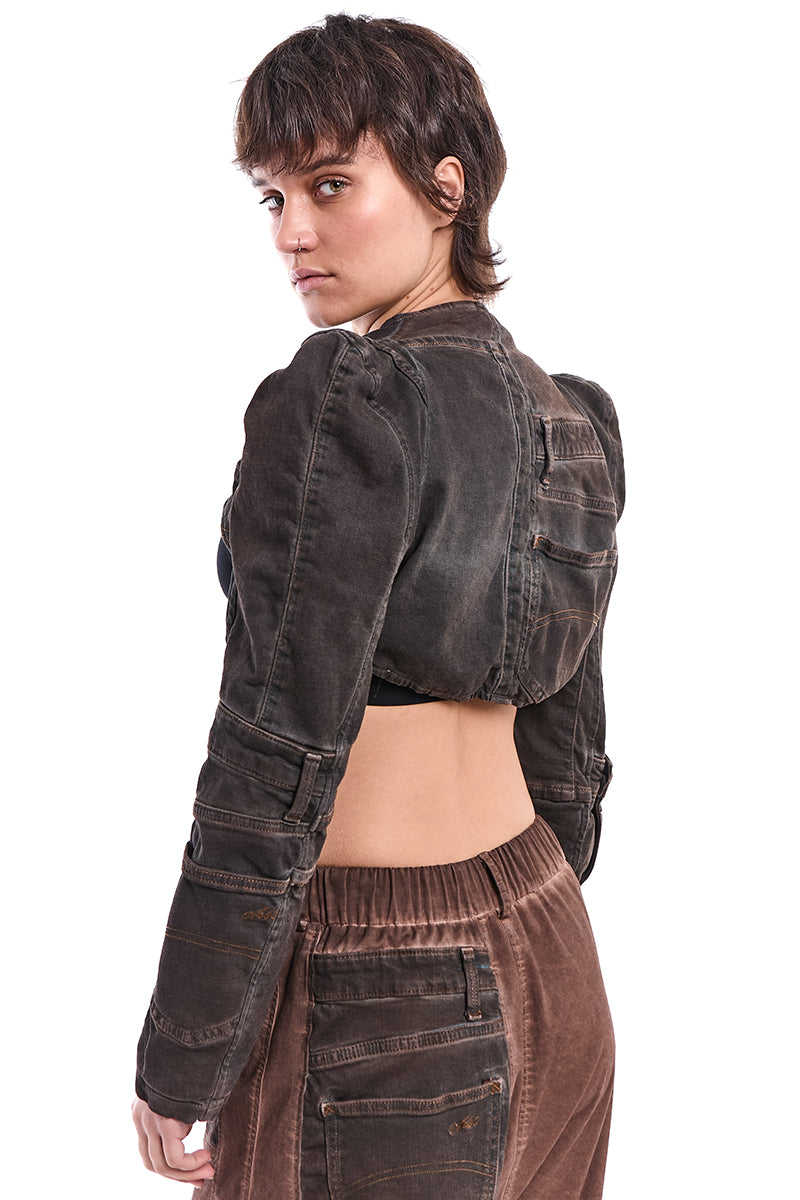 COPPER FRAGMENT RECONSTRUCTED DENIM JACKET