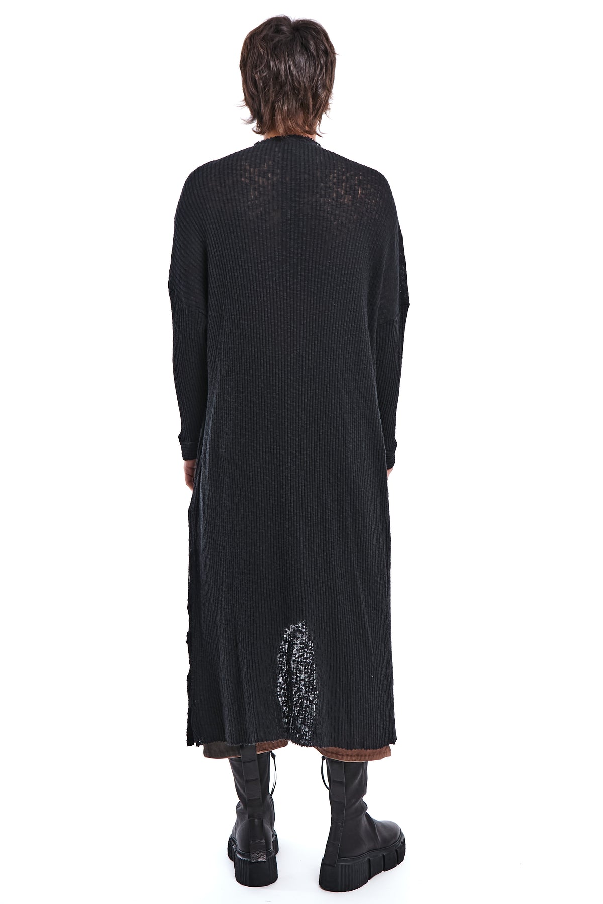 DECONSTRUCTED LATERAL SLIT CARDIGAN