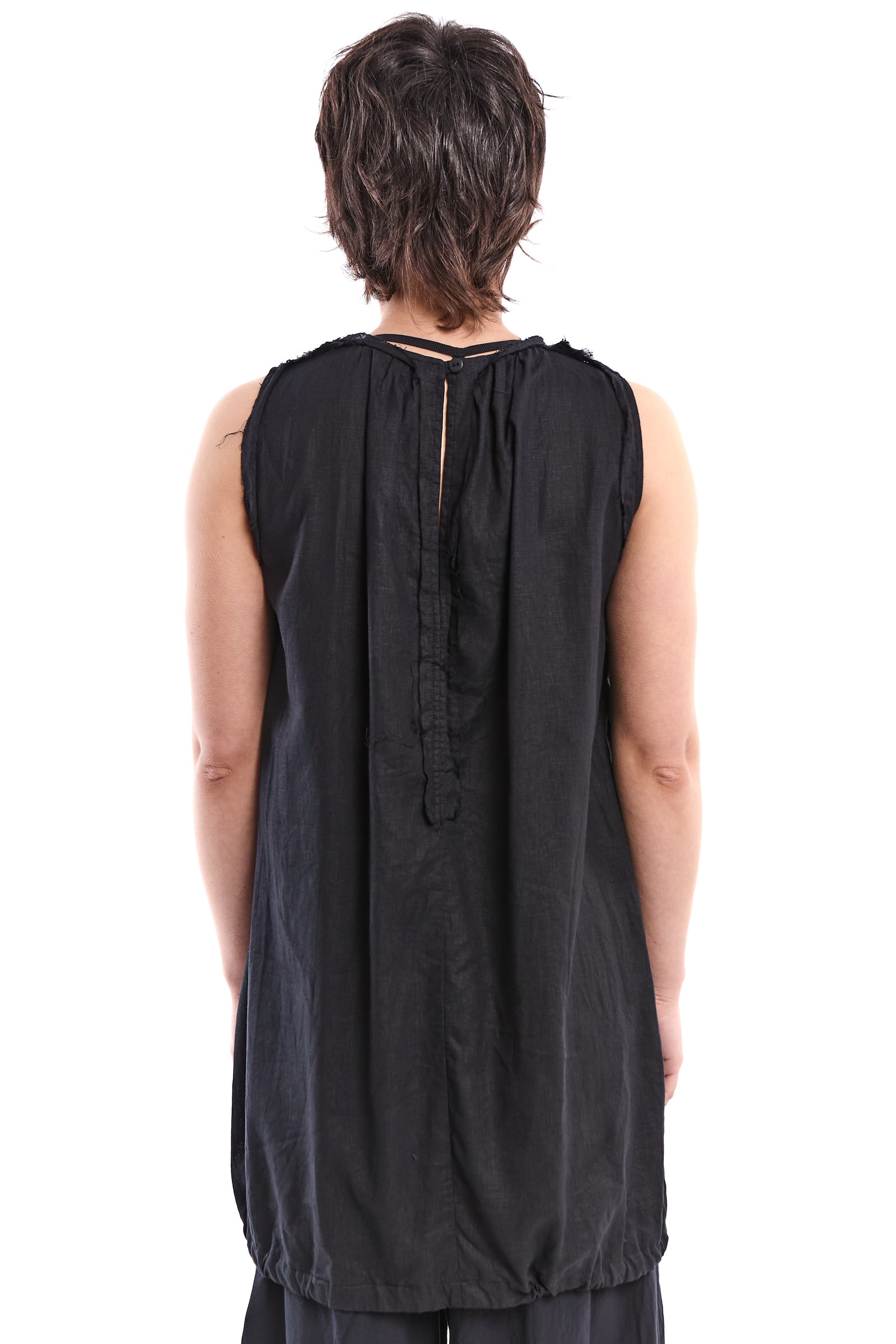 OVERLAP BAMBOO-LINEN TUNIC