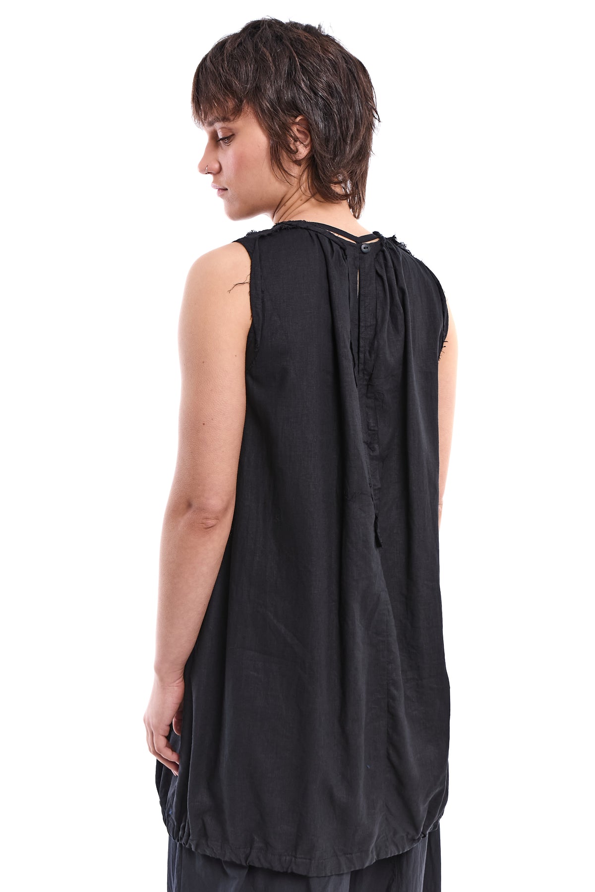 OVERLAP BAMBOO-LINEN TUNIC