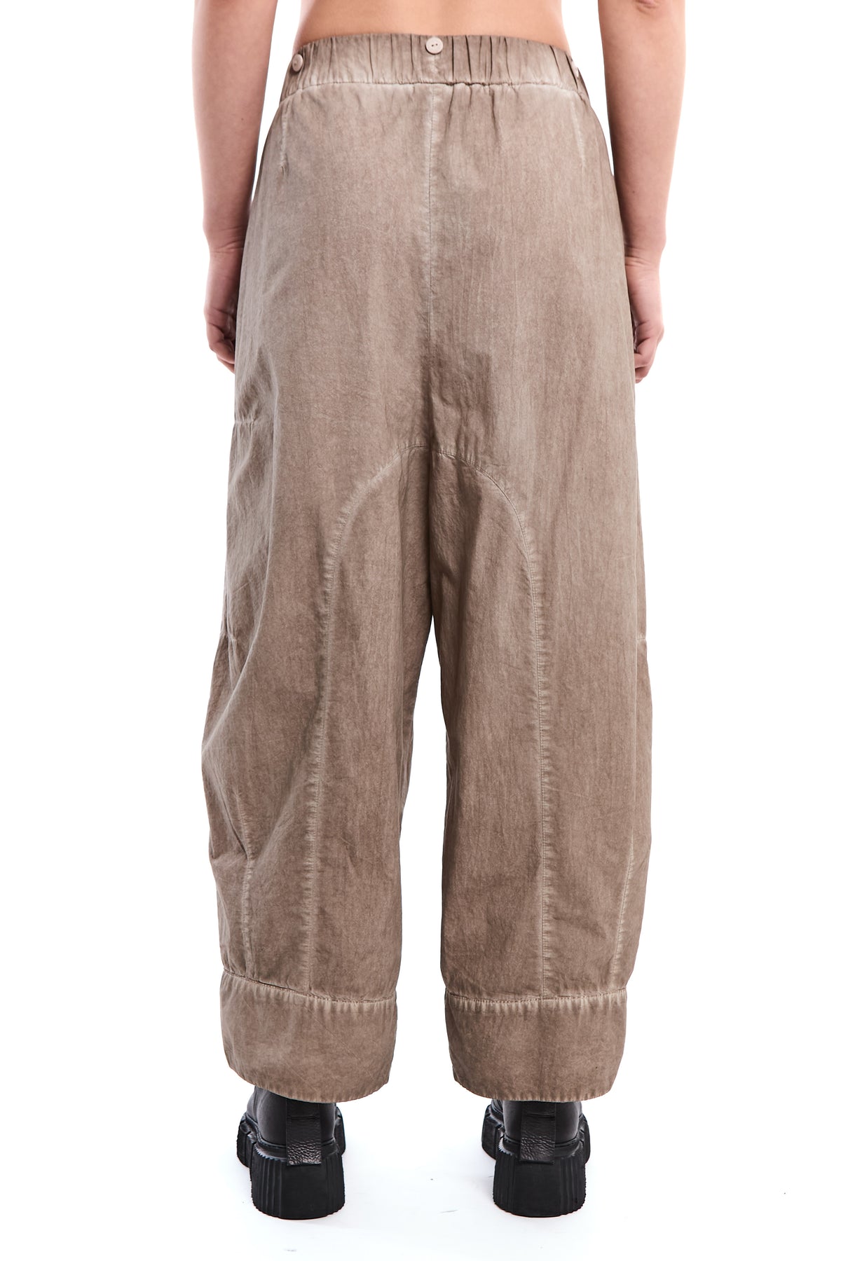 SAND OLD DYE DETACHABLE SHIRT-PANEL CRINKLE PANTS