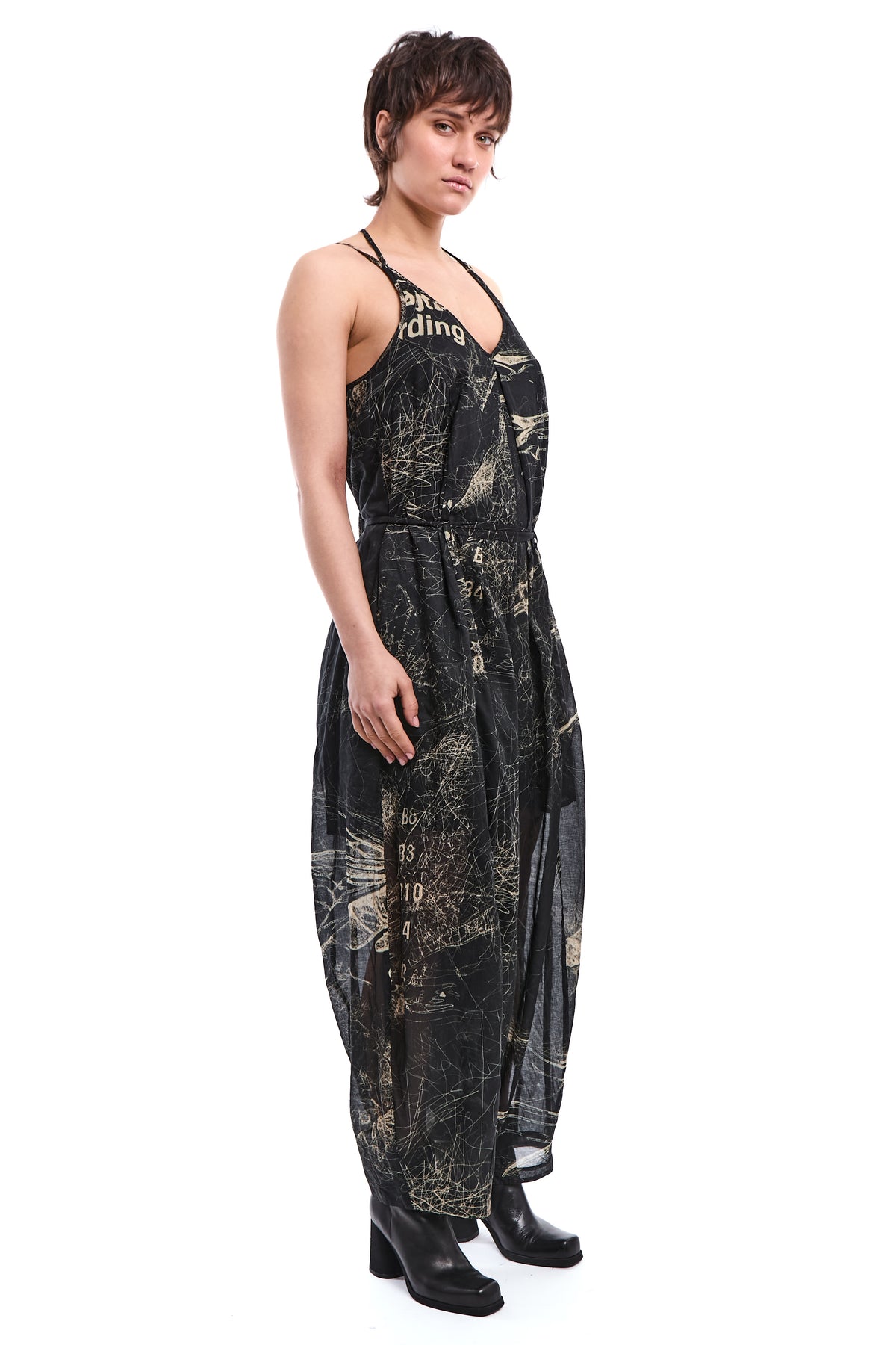 PRINTED DOUBLE-LAYER ADJUSTABLE JUMPSUIT