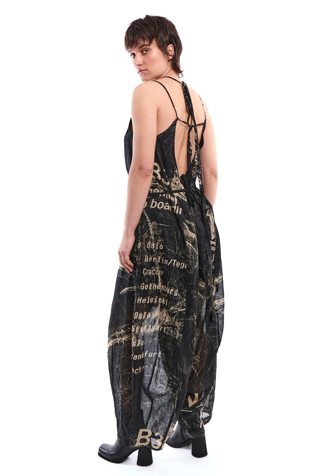 PRINTED DOUBLE-LAYER ADJUSTABLE JUMPSUIT