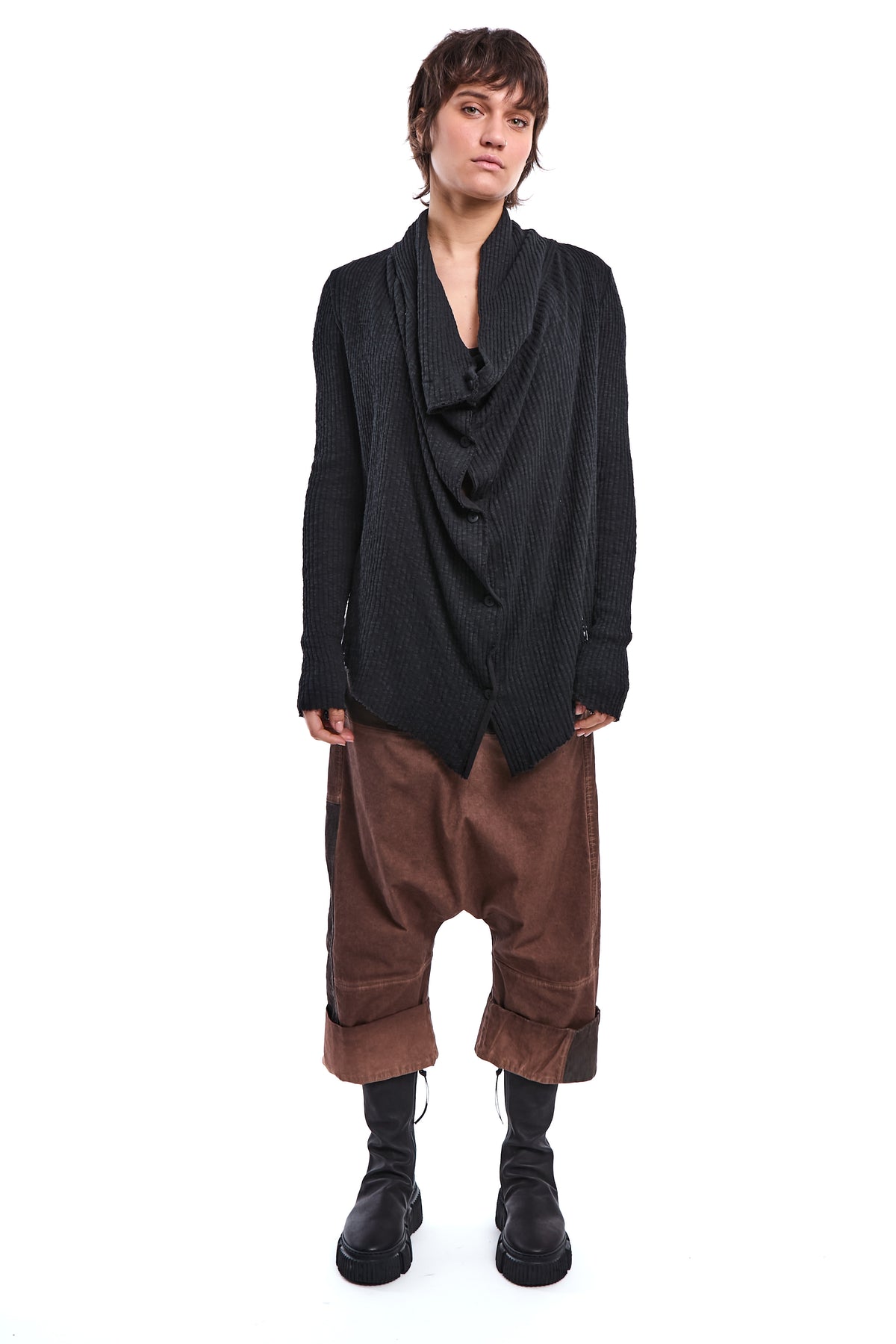 RAW-EDGE SLOUCHY CARDIGAN